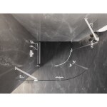 MEXEN/S - Lunar sprchový kút štvrťkruh krídlový ľavá 100 x 90, transparent, biela 833-100L-090P-20-00