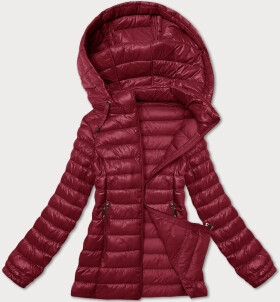 Dámska bordová prešívaná bunda s kapucňou J Style (16M9102-06) odstíny červené S (36)
