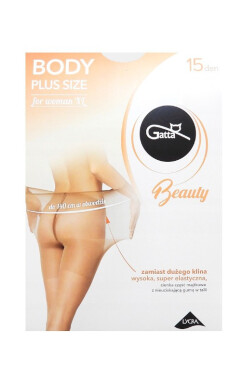 Dámske pančuchové nohavice Gatta Body Plus Size 15 deň for Woman XL zlatý 3-M