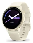 Garmin vívoactive 6 42mm zlatá, biely remienok / Chytré hodinky / 1.2" AMOLED / GPS / Wi-Fi / NFC / 5 ATM (010-02985-01)