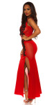 Sexy KouCla evening dress with lace & Sexy back red M