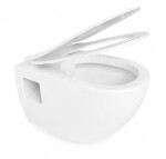 OLSEN SPA - Závesné WC TIBERA RIMLESS, so sedadlom Soft-close, priznaná montáž OLKZT1055