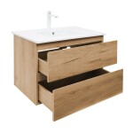 Kúpeľňová skrinka 2 zásuvková s umývadlom SAT B-Way 79x50x45 cm dub mat BWAY280OAKU4B2 BWAY280OAKU4B2