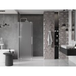 MEXEN/S - Velár posuvné sprchové dvere 160, dekor, biela 871-160-000-31-20