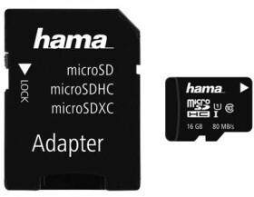 Hama 124138 microSDHC 16 GB / Class 10 / 80 MB/s / Adapter/Mobile (124138-H)