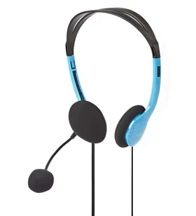 Nedis PC slúchadlá modrá / Slúchadlá / Stereo / Na uši / 2x jack 3.5 mm / Skladací mikrofón (CHST100BU)