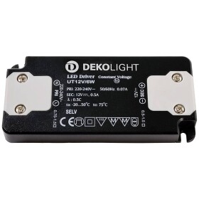 Deko Light FLAT, CV, UT12V/6W LED driver konštantné napätie 6 W 0 - 500 mA 12 V; 872629