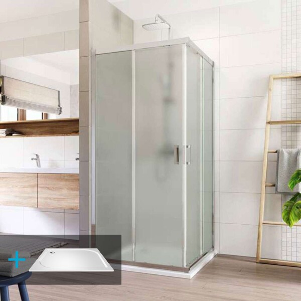 Mereo Sprchovací kút, LIMA, štvorec, 90 cm, chróm ALU, sklo Point, vanička liaty mramor CK608A22KM
