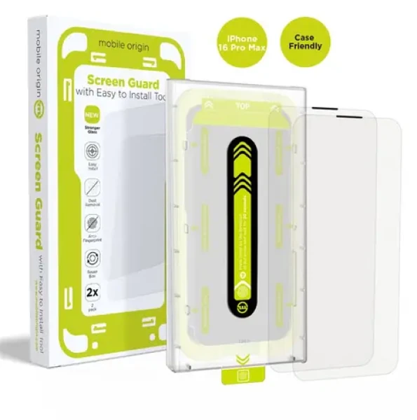 Mobile Origin Screen Guard ochranné sklo pre Apple iPhone 16 Pro Max s aplikátorom číra / 2 ks (SGA-i16ProMax-2pk)