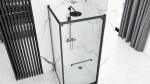 REA/S - Sprchovací kút Space In ČIERNY 80x100 s bielou sprchovou vaničkou Savoy KPL-K8882