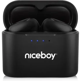 Niceboy HIVE Podsie 4 čierna / Bezdrôtové slúchadlá s mikrofónom / TWS / Bluetooth 5.4 / IP54 / nabíjacie puzdro (hive-podsie-4-black)