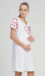 Dámska tehotenská nočná košeľa Love Light Grey Printed - Vienetta M sv.šedá-vzor