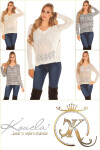 Trendy knit sweater with zips Einheitsgroesse