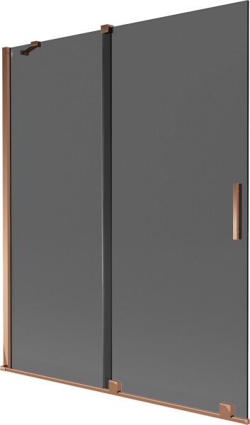 MEXEN/S - Velar dvojkrídlová posuvná vaňová zástena 140 x 150, grafit, ružové zlato 896-140-000-41-60