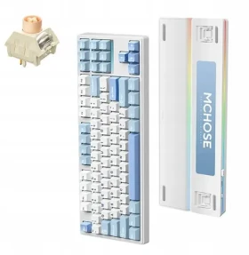 MCHOSE MC-K87 Icy Creamsicle biela / herná bezdrôtová klávesnica / mechanická / Icy Creamsicle / 2.4GHz / BT / US Layout (MC-K87-4)