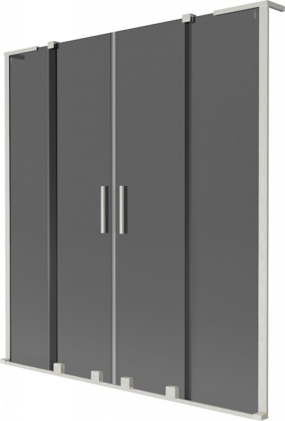 MEXEN/S - Velar L Duo dvojkrídlová posuvná vaňová zástena 140 x 150, grafit, nikel kartáčovaný 896-140-003-42-97