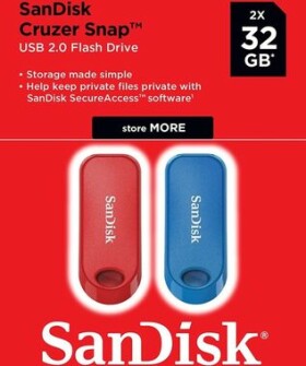 SanDisk Cruzer Snap 32 GB červená amp; modrá 2 ks / Flash Disk / USB 2.0 (SDCZ62-032G-G46TW)