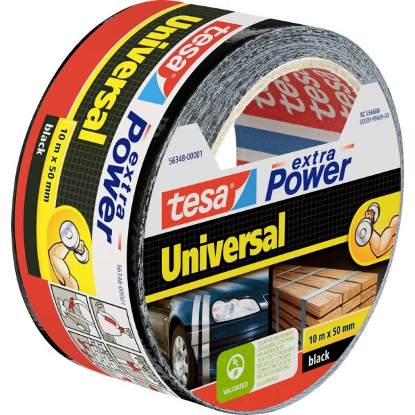 Tesa UNIVERSAL 56348-00001-05 páska so skleným vláknom tesa® Extra Power čierna (d x š) 10 m x 50 mm 1 ks; 56348-00001-05