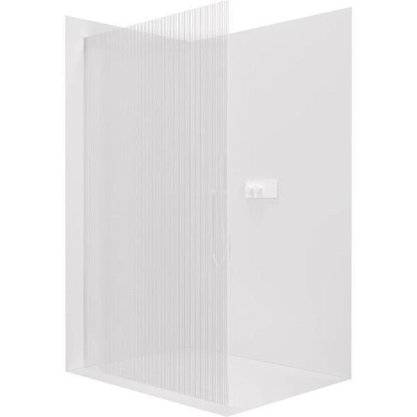 CERANO - Sprchová zástena Walk-in Crystal Ľ/P - 8 mm - bezvzperový systém - biela matná, ryhované sklo - 80x200 CER-8050BD6750