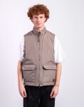 Taion Non Down Military Reversible Boa Hi Neck Vest L.MOCHA×BEIGE S