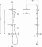 MEXEN/S - KT05 vaňový stĺp s termostatickou batériou, chróm / biela 779000593-00