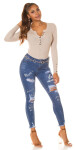 Sexi skinny džínsy s vysokým pásom denimblue 34