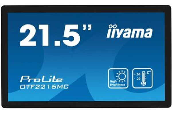 22" IIYAMA ProLite OTF2216MC-B1 / VA / 1920 x 1080 / 935cd / 25ms / 5000:1 / VGA + HDMI + DP / USB / IP65 (OTF2216MC-B1)