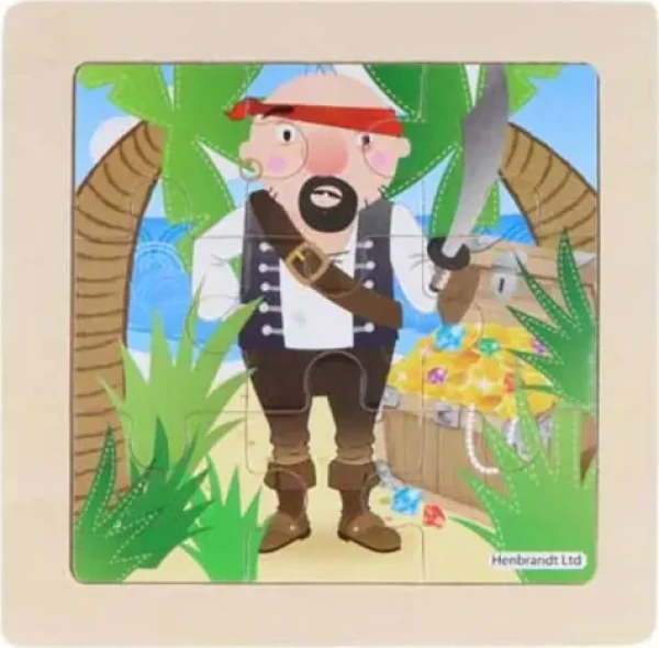 Drevené puzzle Pirát 9 dielikov
