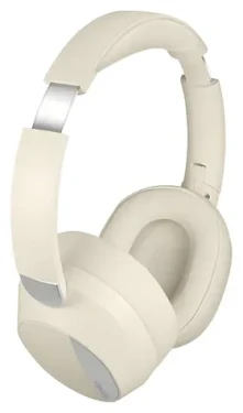 Bezdrôtové slúchadlá s mikrofónom krémové / Slúchadlá / Bluetooth 6.0 / ANC (BT0071C)