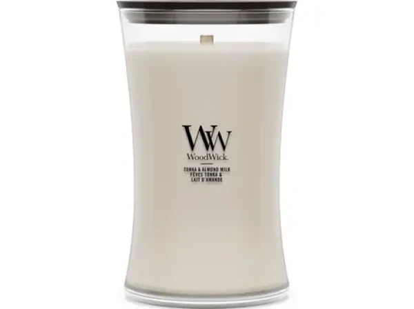 Woodwick Tonka Almond Milk sviečka veľká (5038581183176)
