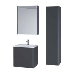Mereo Siena, kúpeľňová galérka 64 cm, zrkadlová skrinka, antracit mat CN435GA