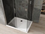 MEXEN/S - Omega sprchovací kút 110 x 100, grafit, chróm + vanička vrátane sifónu 825-110-100-01-40-4010