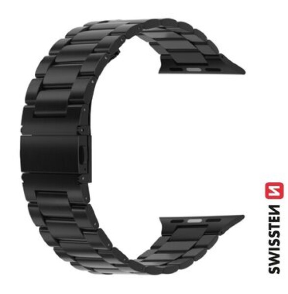 Swissten Kovový remienok pre Apple Watch 42/44/45/49mm čierna (46000311)