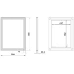SAPHO - GANO zrkadlo s LED osvetlením 60x80cm, čierna LG260
