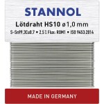 Stannol HS10 spájkovací cín bez olova bez olova Sn99,3Cu0,7 ROM1 30 g 1 mm; 508596