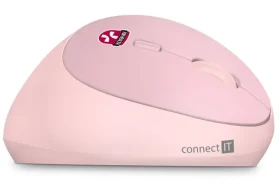 Connect IT FOR HEALTH LADIES ružová / Ergonomická vertikálna bezdrôtová myš / 2.4GHz / 1600 DPI (CMO-2600-PK)