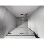 MEXEN/S - Lunar-F skladacie sprchové dvere ľavé 60, transparent, zlatá kartáčovaná 836-060-000-55-00-L