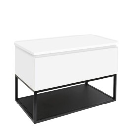 Kúpeľňová skrinka s krycou doskou SAT B-Way 79x57x45 cm biela lesk BWAY80WDESK BWAY80WDESK