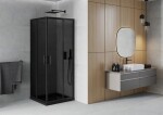 MEXEN/S - Rio sprchovací kút 70x70, grafit, čierna + vanička so sifónom 860-070-070-70-40-4070B