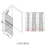CERANO - Sprchová zástena Walk-in Onyx YL/P - 8 mm + polička/držiak na uteráky - čierna matná, bronzové sklo - 150x200 CER-689419