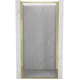 MEXEN - Exo skladacie sprchové dvere 110, transparent, zlatá 816-110-000-50-00