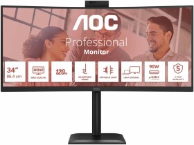 AOC AOC E4 CU34E4CW monitor komputerowy 86,4 cm (34") 3440 x 1440 px UltraWide Quad HD LED Čierny