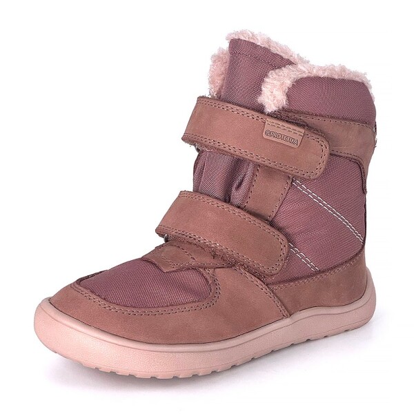 Dievčenské zimné barefoot topánky PRO-tex LORA OLD PINK - 25