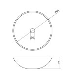 SAPHO - BLOK kamenné umývadlo na dosku priemer 42cm, biela carrara mat 2401-42