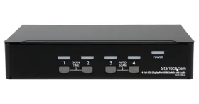StarTech 4portový DisplayPort KVM prepínač čierna / KVM prepínač / 4X DisplayPort / max. 3840 x 2400 px / USB (SV431DPUA)