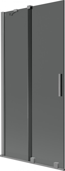 MEXEN/S - Velár dvojkrídlová posuvná vaňová zástena 90 x 150, grafit, grafit metal 896-090-000-41-95
