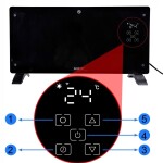 MalTec Sklenený konvekčný ohrievač Eco Wifi termostat 2000W čierny