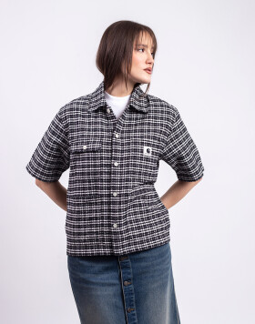 Carhartt WIP W' S/S Michigan Shirt Kander Check, Black XS