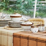 MADAM STOLTZ Kameninová šálka White Brown 200 ml