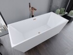 MEXEN/S - Lita voľne stojaca vaňa 170 x 75, biela, sifón a prepad meď kartáčovaná 52121707500-65